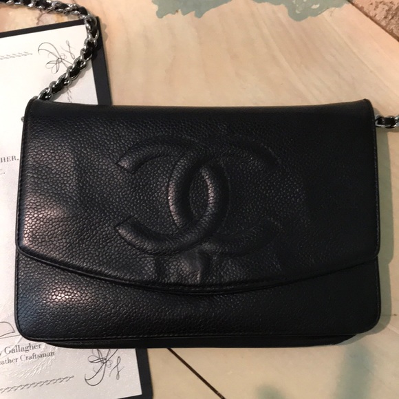 Authentic Chanel Timeless Wallet on Chain Black - Picture 1 of 7